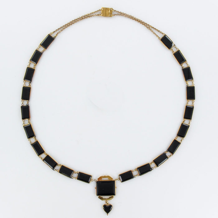 Collier Collier ancien plaques d'onyx et or 58 Facettes 20-140