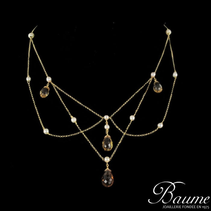 Collier Collier citrines et perles 58 Facettes 13024-7258020