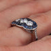 Ring 52 Art deco style ring with calibrated sapphires and diamonds 58 Facettes 21-024-50