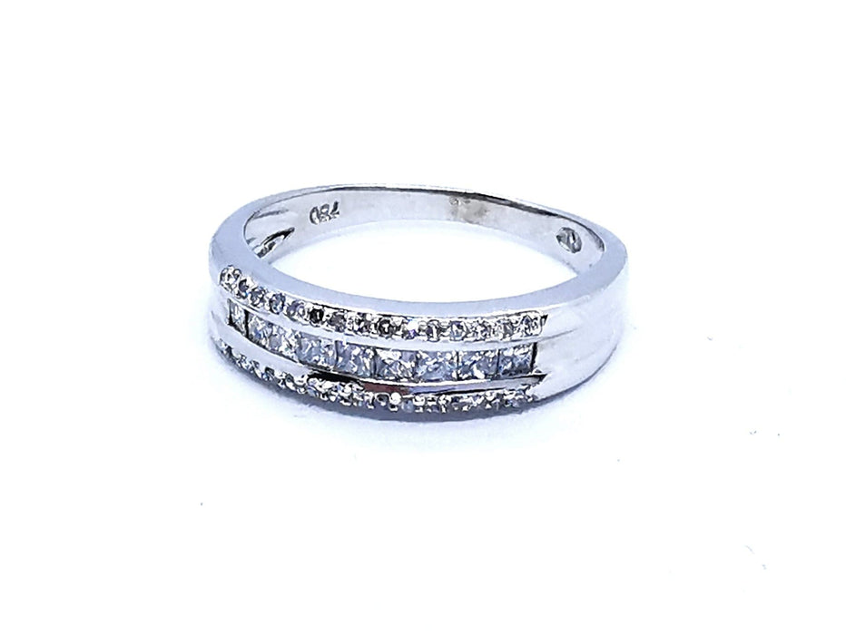 Bague 58 Bague Or blanc Diamant 58 Facettes 894488CN