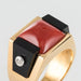 Ring 54 Coral onyx and diamond ring 58 Facettes 17-357-54-1