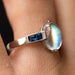 Ring 53 Moonstone and sapphires ring 58 Facettes 17-314-53-1