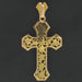 Cross pendant in gold and ivy leaves 58 Facettes AP28