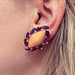 Boucles d'oreilles Boucles d'oreilles en or jaune corail, améthystes et diamants. 58 Facettes 30021