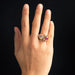 Ring 56 Asymmetrical tank ring with ruby ​​diamonds 58 Facettes 20-299-55
