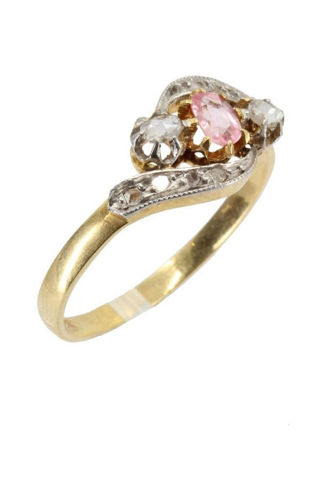 Bague Bague Art Nouveau saphir rose et diamants 58 Facettes 038171
