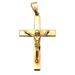 Yellow gold cross pendant with Christ pendant 58 Facettes E360220