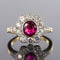Bague 55 Bague rubis entourage diamants 58 Facettes CQ596-51