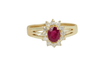 Bague 56 Bague Marguerite Rubis Diamants 58 Facettes 32370