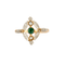 Bague 50 Bague en diamants, perles, pierre verte 58 Facettes