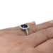Ring 52 Sapphire and diamond ring, white and yellow gold. 58 Facettes 30351