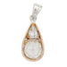 Pendant Diamond pendant in rose gold and silver. 58 Facettes 30166