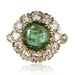 Ring 48 Emerald and diamond daisy ring 58 Facettes 20-189-46