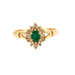 Ring Yellow gold, emerald and diamond daisy ring 58 Facettes DV1340-2