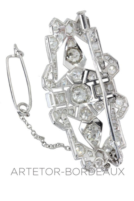 Art-deco diamond brooch