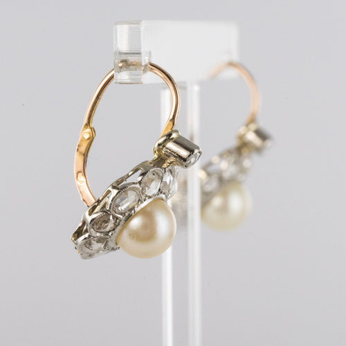 Boucles d'oreilles Boucles d'oreilles anciennes perles diamants 58 Facettes 20-194
