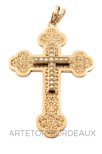 Pendentif Croix ancienne régionale 58 Facettes 23451