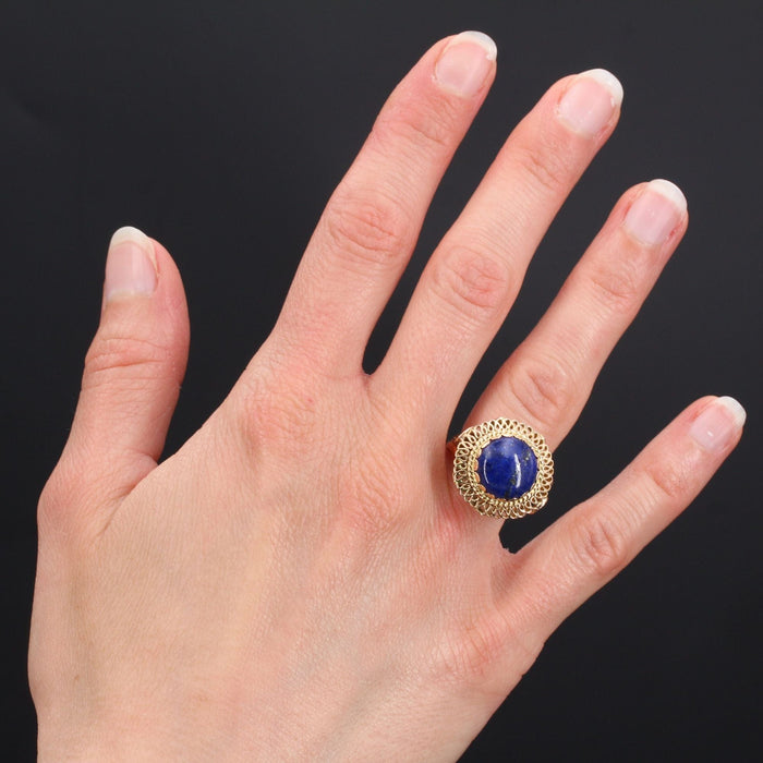 Bague 48 Bague vintage lapis lazuli et or 58 Facettes 18-282B-48