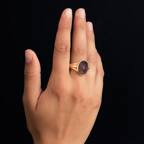 Bague 68 Bague ancienne homme intaille sur cornaline 58 Facettes 20-292-60