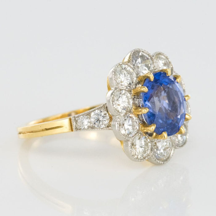 Bague 51 Bague saphir bleu et diamants 58 Facettes G44-8198953-51-1