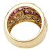 Ring 51 Yellow gold ring with diamonds and pink sapphires. 58 Facettes 30639