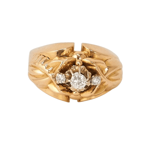 Bague 53 Bague Dôme Or Jaune Diamants 58 Facettes LOT 3698