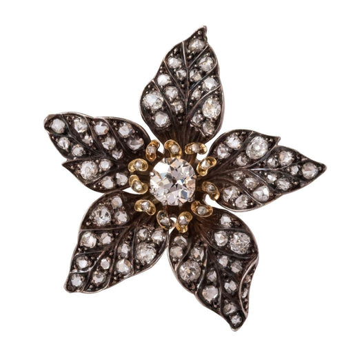 Pendentif Pendentif ancien fleur diamants 58 Facettes CV-3430838