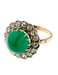 Ring 54 Ring in yellow gold and silver, sugarloaf chrysoprase and diamonds 58 Facettes