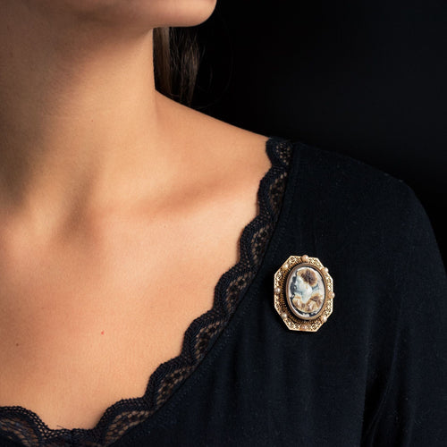 Pendentif Pendentif - Broche Aucoc Camée ancien et ses perles 58 Facettes 20-290