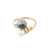 Ring Ring “Toi et Moi” Hematite cultured pearl 58 Facettes AA 1542