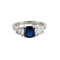 Bague 52.5 Bague Saphir coussin 1.49ct et Diamants 58 Facettes