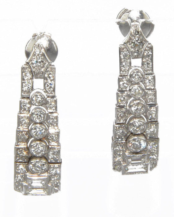 Boucles d'oreilles Boucles d'oreilles en platine et diamants 58 Facettes 0