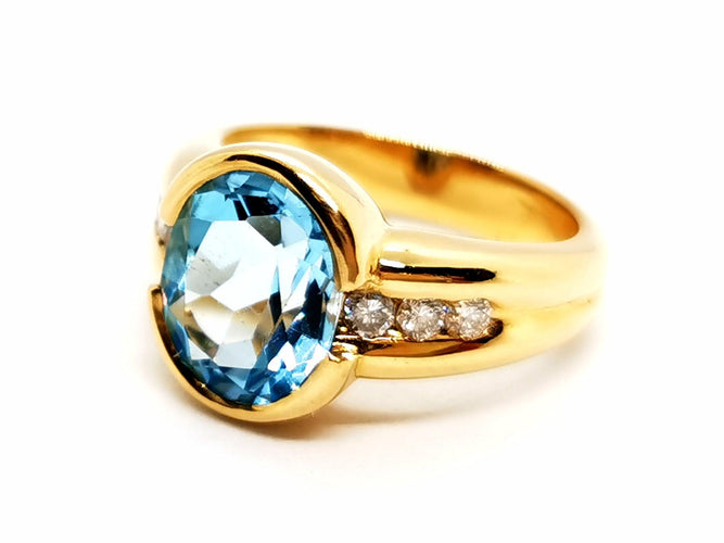 Bague 55 Bague Or Jaune Topaze 58 Facettes 1178309CN
