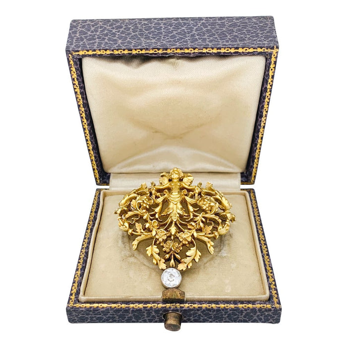 Broche Broche 1900 en or jaune et diamant. 58 Facettes 30006