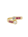 Ring 57.5 “Toi & Moi” Ring Yellow Gold Diamonds Ruby 58 Facettes J181
