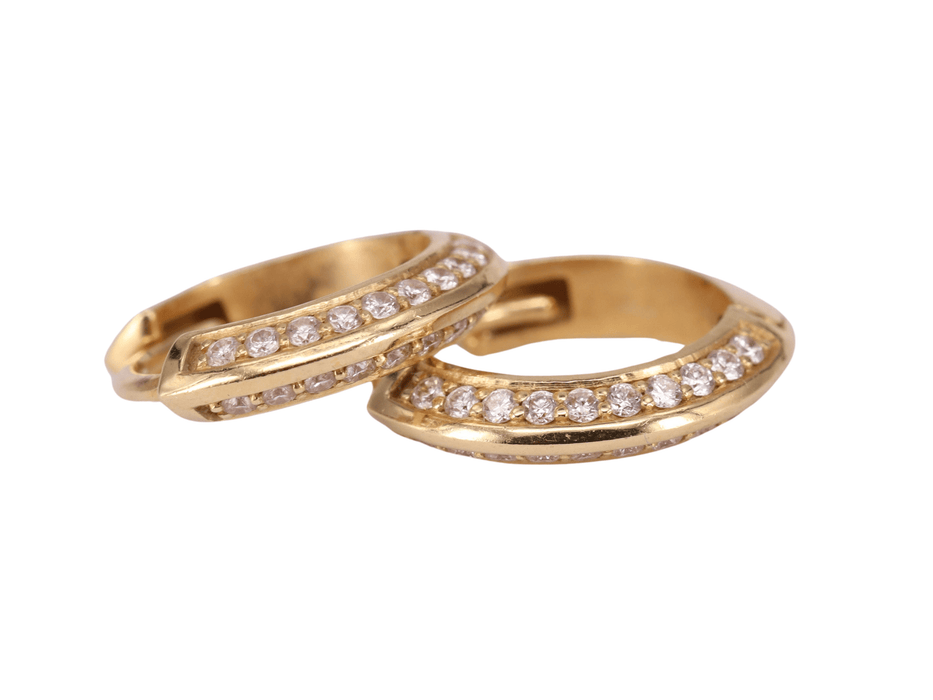 Boucles d'oreilles Boucles d'oreilles rond diamants or jaune 18k 58 Facettes ME117