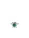 Ring 58 Square Marguerite Ring White Gold Emerald Diamonds 58 Facettes J206