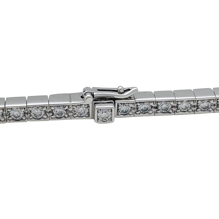 Bracelet Bracelet Cartier "Lanière" serti de diamants en or blanc. 58 Facettes 30012