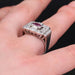Ring 51 Art deco platinum ruby ​​diamond ring 58 Facettes 20-600-48
