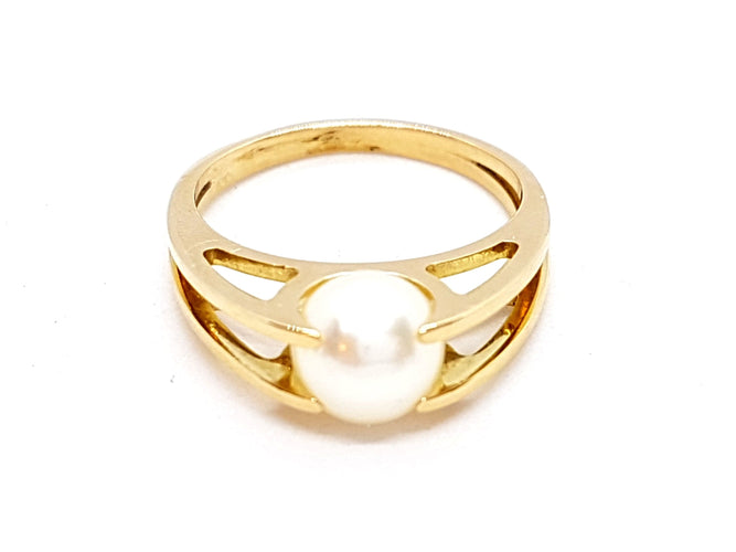 Bague 54 Bague Or jaune Perle 58 Facettes 00317CN