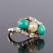 Bague 51 Bague turquoises, perle fine et diamants 58 Facettes 14-092-8206327-51