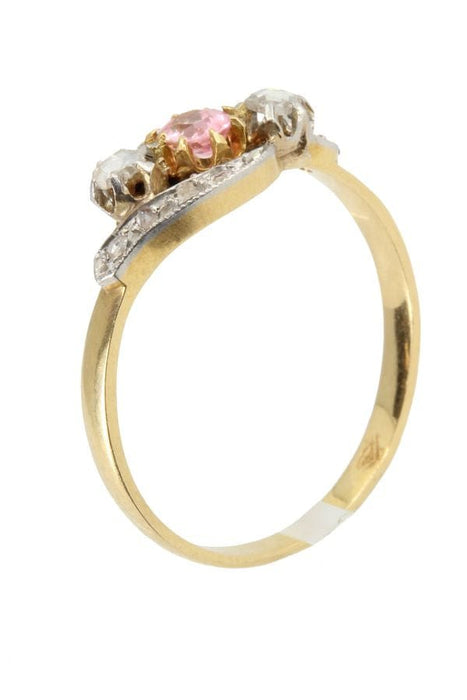 Bague Bague Art Nouveau saphir rose et diamants 58 Facettes 038171