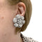 Boucles d'oreilles Boucles d'oreille fleurs en or blanc serties diamants baguette et ronds. 58 Facettes 30291