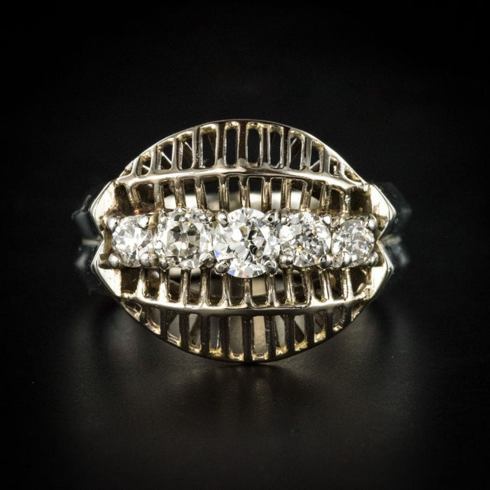 Bague 59 Bague diamants or blanc vintage 58 Facettes 15-286-59