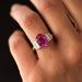 Bague 50 Bague Saphir rose et Diamants baguettes 58 Facettes 11-042-3414688-52