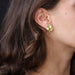 Earrings Vine leaf and emerald earrings 58 Facettes 21-190