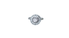 Ring 52 Art Deco target ring White gold Platinum Diamonds 58 Facettes