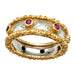 Ring 50 Buccellati band ring, "Fusi", two golds, ruby. 58 Facettes 30332