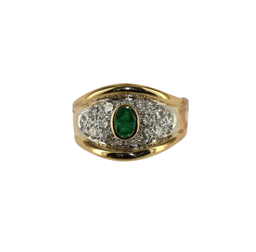 Bague BAGUE EMERAUDE ET PAVAGE DIAMANTS 58 Facettes