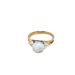 Ring Yellow gold diamond and pearl ring 58 Facettes 16980